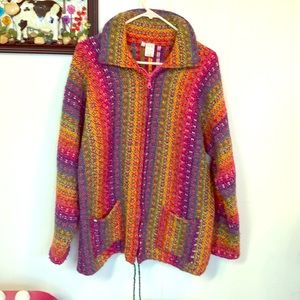handknit ecuadorian wool coat .